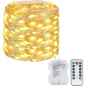 Fairy Lights  Operated with Remote, Each 39Ft 120LED   String Lights with Timer, 8 Modes  Twinkle Christmas Lights for Bedroom Party Indoor, Warm White, 1 Pack