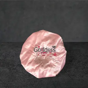 Goddessbeautysociety Light Pink Silk Adjustable Bonnet Plain Silk