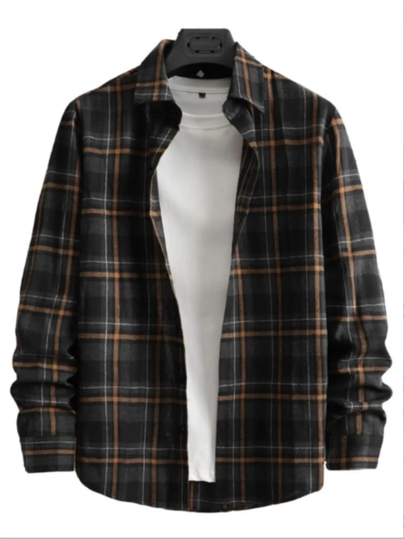 Homme Long Sleeve Shirt with Stylish Gingham Print, Fitted Design for Casual and Outing Activities, All Seasons Woven Fabric, Casual Plaid Shirt, Casual Fashion Wear