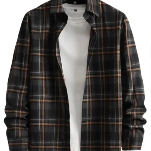 Homme Long Sleeve Shirt with Stylish Gingham Print, Fitted Design for Casual and Outing Activities, All Seasons Woven Fabric, Casual Style Streetwear