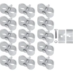 16 Sets Galvanized Dog Kennel Panel Clamps Chain Link Fence Clamps 1-3/8'' Fence Parts Temporary Fence Ties for 32mm Pipe Panel Frames