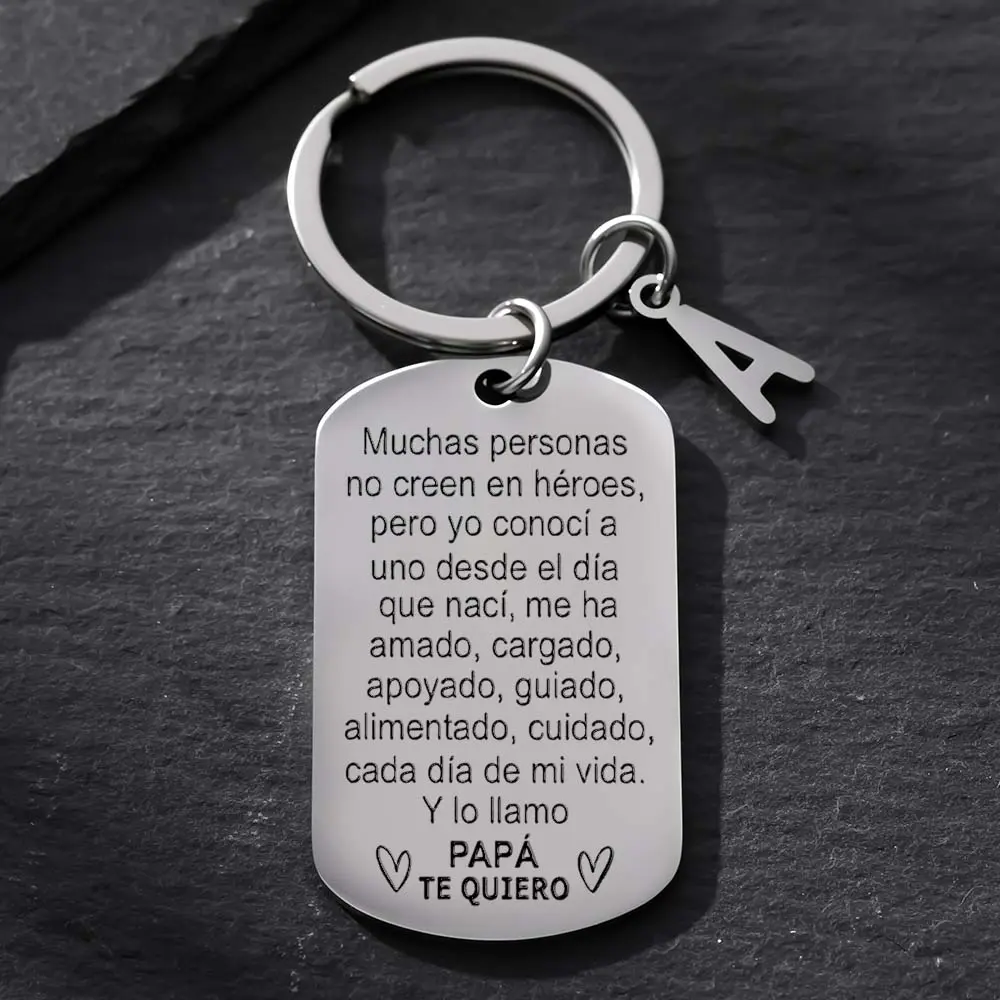 Stainless Steel Engraved Keychain for Dad, Heavy-Duty Metal Fashion Keyring with Message, Sentimental Father's Day Gift for Men, Fashion Keychain, Metal Keychains
