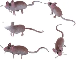 5pcs Realistic Fake Mouse Figurines - for Pranks - Halloween Decorations and Novelty