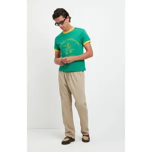 Pacsun Men's Tan Johnny Fleece Straight Sweatpants