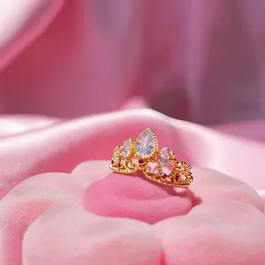 Rapunzel Ring Princess Ring for Woman Fashion Wedding Jewelry Accessories Gold Plated Adjustable Rings Gift for Her rapun