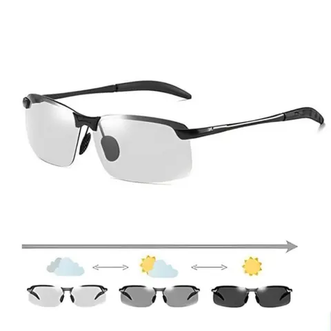 Paleshy Photochromic Polarized Sunglasses, UV Protection for Men and Women, Lightweight and Ideal for Sports and Night Driving.