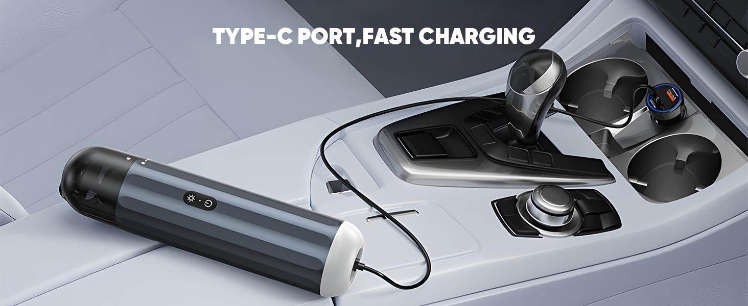 Car Vacuum Cleaner, Compact Home and Car Handheld Vacuum Cordless with Several Crevice Tool, Rechargeable 10,000PA High-Power with 80ml Dust Cup, Lightweight, Portable Mini Vacuum for Car, Home, Pet Hair