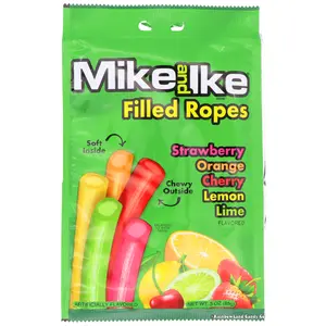 Mike and Ike Filled Ropes | 5 Fruit Flavors | Chewy Candy Ropes