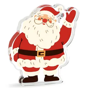 Christmas Table Decoration Set, Santa Claus Decor Indoor Acrylic Plaque for Office Desk Party, Festive Holiday Home Decor Essentials