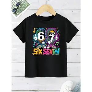 Italian 6/7 Puzzle Math Brain Teaser T-Shirt - Short Sleeve Summer Top with 67 Number Design, Micro-Stretch Fabric Suitable for Math Puzzles and Video Game Enthusiasts, Casual Wear for & Puzzle Competitions