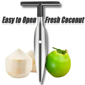 1/2 set Food Grade Stainless Steel Coconut Opener - Complete Set with Reusable , Ideal for Fresh Coconut Drinking