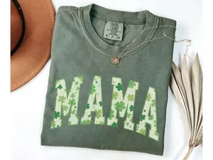 Mama St Patricks Day Comfort Colors Shirt, St Patricks Mom Shirt, Irish Mama Shirt, Mama St Patty's Crewneck, New Mom, First Time Mom Gift - LORA ATCHER