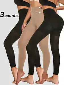 SF Fish Clothing Women's Stretchy High Waist Seamless Shaping Leggings, Tummy Control Butt Lift, Four-Way Stretch Compression Pants, Fitness Yoga Wear, Three Colors Available