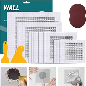 Drywall Repair Kit 20 Pack  Wall Repair Patch Kit, 2/4/6/8 inch Fiber Mesh Over Galvanized Plate, Dry Wall Hole Repair Patch Metal Patch with Extended Self-Adhesive Mesh (20 Pcs)