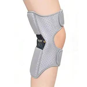 Breathable Gray Knee Exoskeleton Assistive Device - Knee Joint Support Walking Aid for Elderly Climbing Stairs