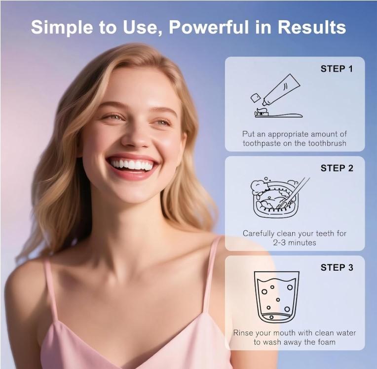 Niacinamide Whitening Toothpaste, Kimralur Triple Whitening Intensive Niacinamides Toothpastes, Fluoride-Free Formula is Suitable for Sensitive Teeth (1)