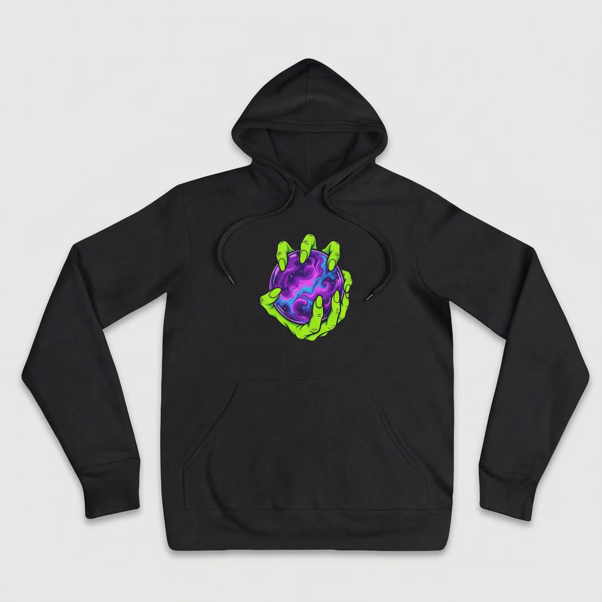 Cosmic Nebula Alien Hand Sci-Fi Hoodie for Men Women, Graphic Pullover Unisex Streetwear