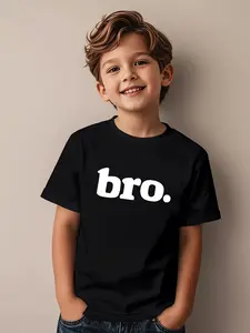 Plus Size Friendly Kids "bro." Tee - Breathable Cotton Perfect for Summer Activities & Brother Outings