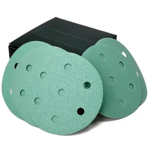 - 3.5-Inch (90mm) 7-Hole Sanding Discs Assortment - 80, 120, 150, 180, 220  (10 of Each) - Fits Festool Rotex RO 90 - Heavy-Duty Hook & Loop Film Discs - 50 Pack Box