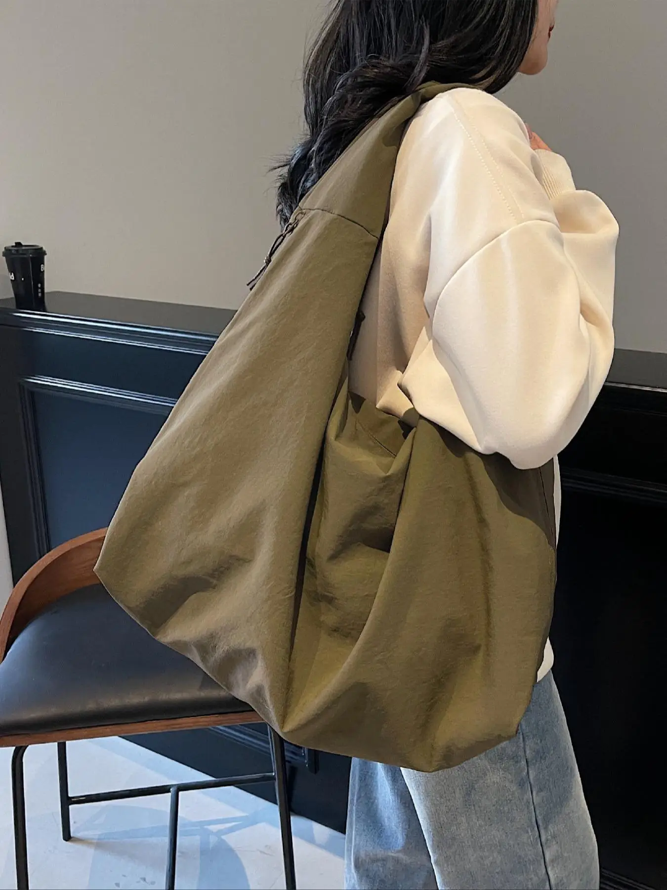 Stylish Large Capacity Multi-Pocket Handbag, Casual Plain and Leopard Print Shoulder Bag for Work, School, Travel, and Maternity