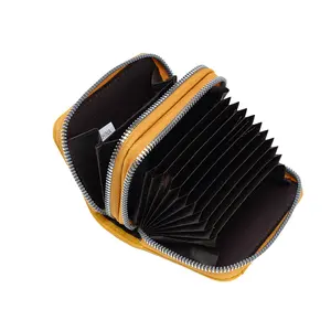 2026 New RFID Blocking Accordion Card Holder, Double Zipper Multi-functional Women Wallet Multiple Card Slots Card Case