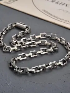 Unisex Street Trend Chunky Chain Necklace, Vintage Trendy Hip Hop Style Chunky Chain Necklace, Chic Jewelry As Gift for Boyfriend & Girlfriend, Cuban Link Chain