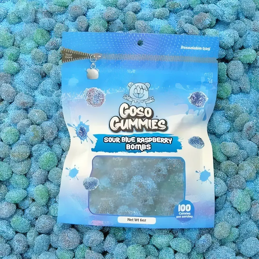 Goso Gummies Sour Blue Raspberry Bombs 3oz