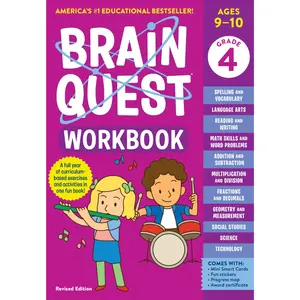 Brain Quest Workbook: 4th Grade Revised Edition -- Workman Publishing - Paperback