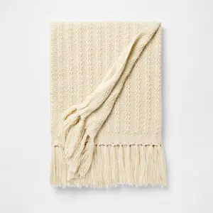 Knit Throw Blanket Cream - Threshold designed w/Studio McGee