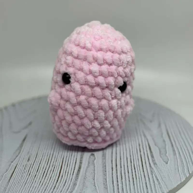 Crochet Amigurumi pink ghost