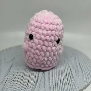 Crochet Amigurumi pink ghost