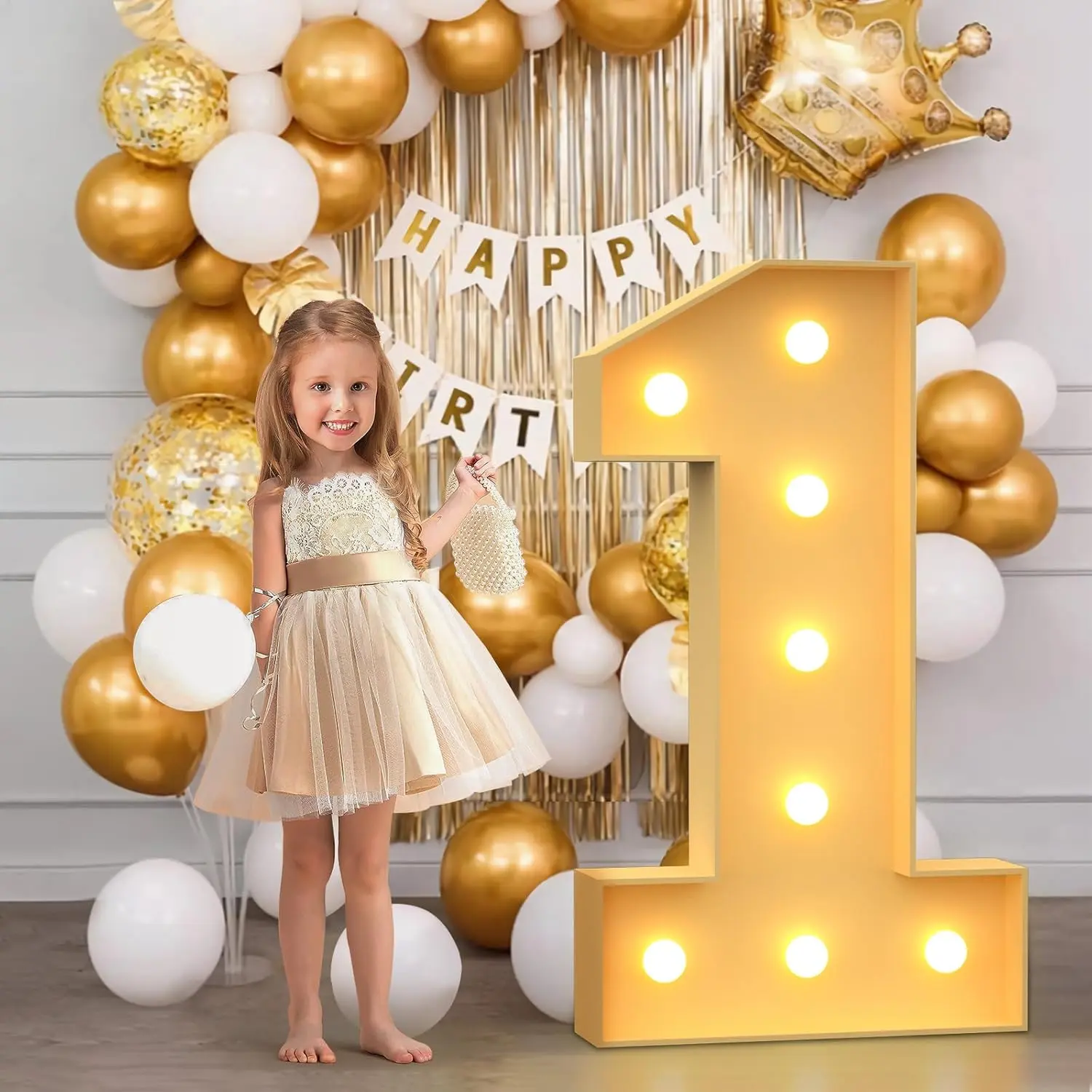 3 Ft Marquee Light Up Numbers, Balloon Frame, 1st Birthday or Anniversary Party Decor & Lighting