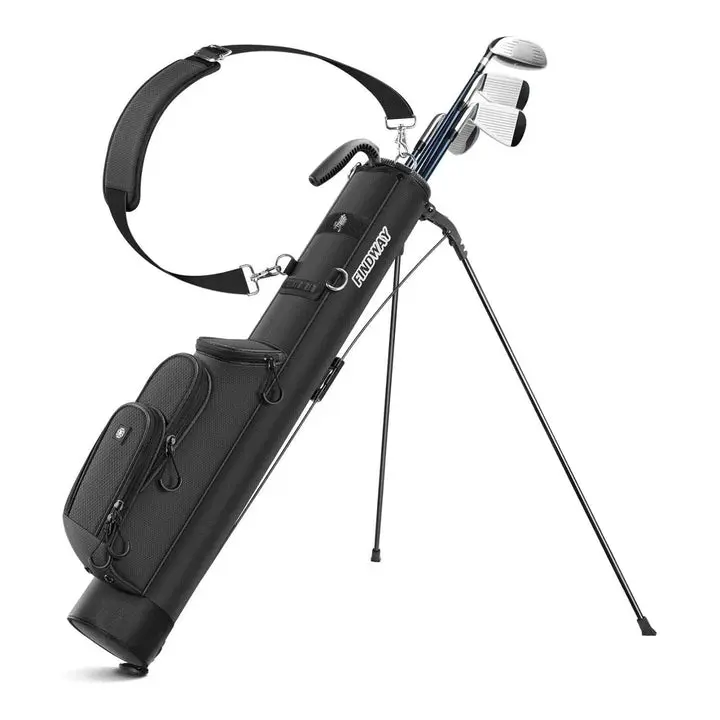 Findway Unisex 420D Nylon Rhombic Jacquard Fabric Golf Stand Bag - Tough, Light, 3 Functional Pockets, 3-Pocket Organize, Multi-Compartment, Adjustable Strap, Golf Equipment for 18-Hole Walking Rounds, Driving Range (Visit the Findway Store)
