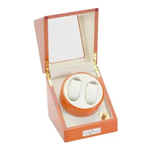 Diplomat Burlwood Double Watch Winder - Premium Burlwood Watch Winder for Automatic Timepieces