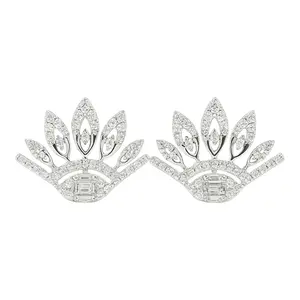 Lotus Diamond Stud Earrings