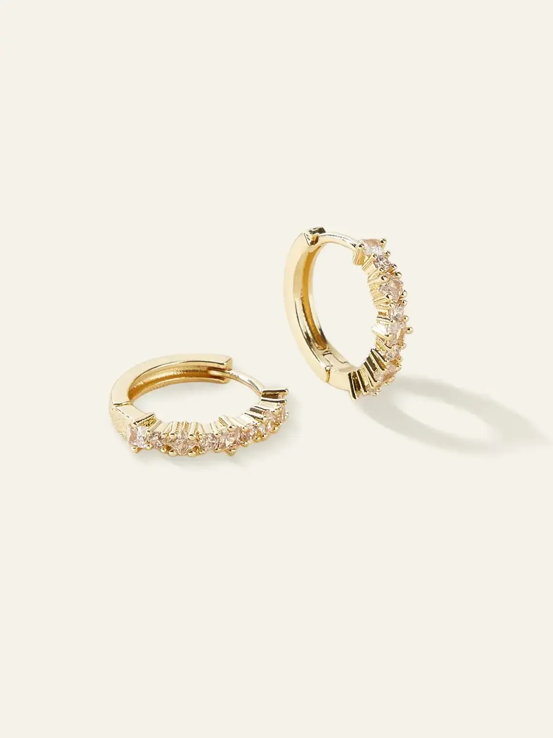 Azazie Rhinestone Huggie Hoop Earrings Dainty Sparkly Minimalist Daily Wear Wedding Guest Jewelry