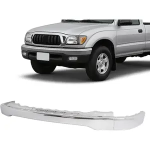 Front Bumper Face Bar Compatible with 2001-2004 Toyota Tacoma Bumper Cover Impact Bar Replacement for 52101AD030 TO1002174 Chrome Silvery