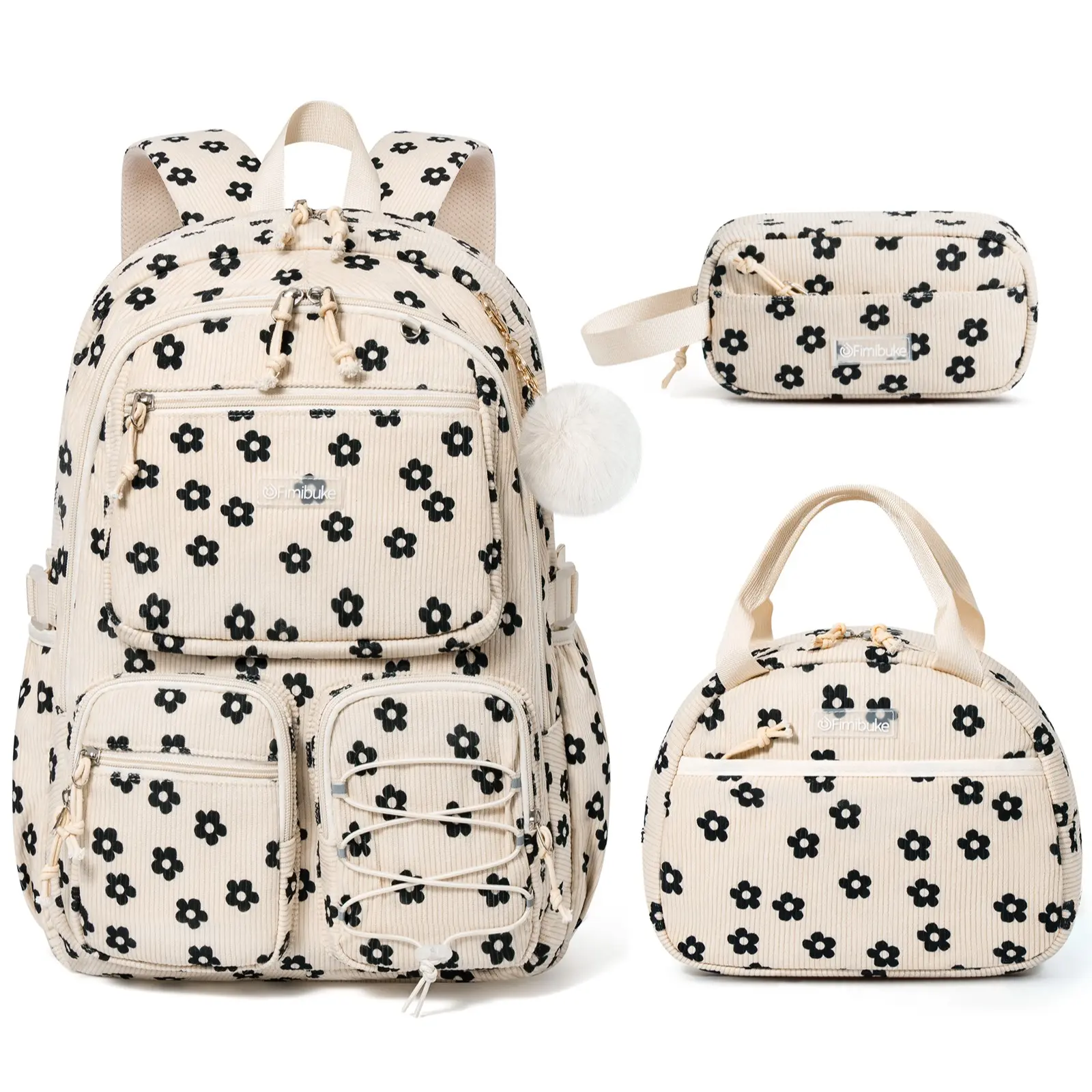 F6.Corduroy-Beige Flower