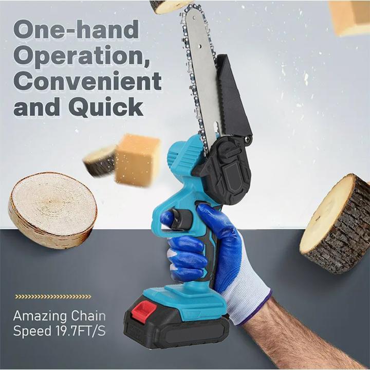 6" Brushless Mini Chainsaw | Cordless Portable Electric Saw | 2000mAh Battery | Tree Pruning & Gardening | Perfect Gift for Men