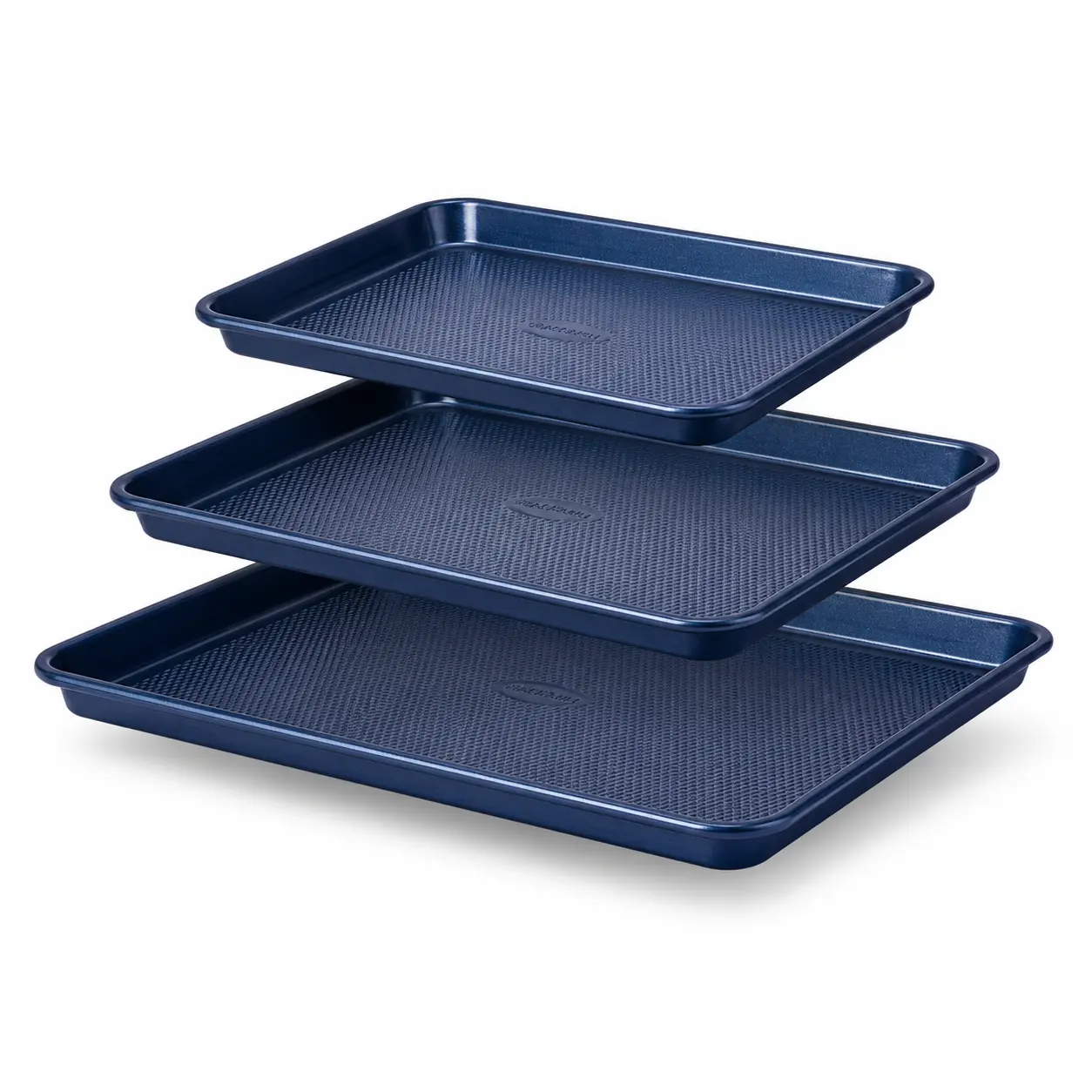 Non-stick Baking Pan Set, Teflon-Free Heavy Duty Bakeware of 3, Diamond-Texture Baking Sheet Pan, Cookie Sheets for Oven, Baker, Kitchenware Cooking, Kitchen Supplies, Gift