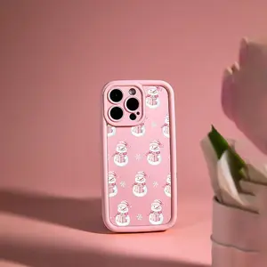 Cute Cartoon Snowman Pattern Phone Case, Anti-drop Cellphone Protective Case, Fashion Shockproof Mobile Phone Accessories Compatible with iPhone Series