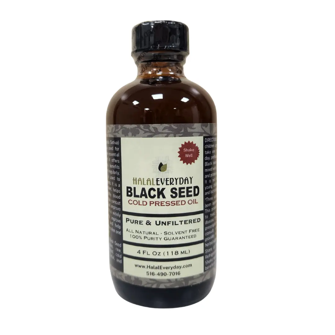 HalalEveryday Black Seed Oil Glass Bottle Unrefined 100% Pure & Natural ...