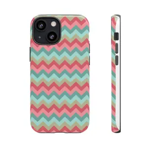 Colorful Phone Case, Chevron Pattern, Tough Cases for iPhone, Fun Phone Accessory, Unique Tech Gifts, Trendy Cell Phone Covers