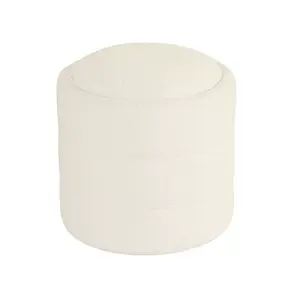 HomePop Boucle Ottoman Round Storage Bedroom Vanity Living Room Cream HomePop Boucle Ottoman Round Storage Bedroom Vanity Living Room Cream
