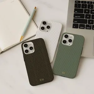 Personalized Stripe Phone Case Soft Gold Custom Initials, iPhone 17 16 15 14 13 12 Pro Max Plus Mini, Google Pixel 9 8 7 6 5 4 Coquette Case