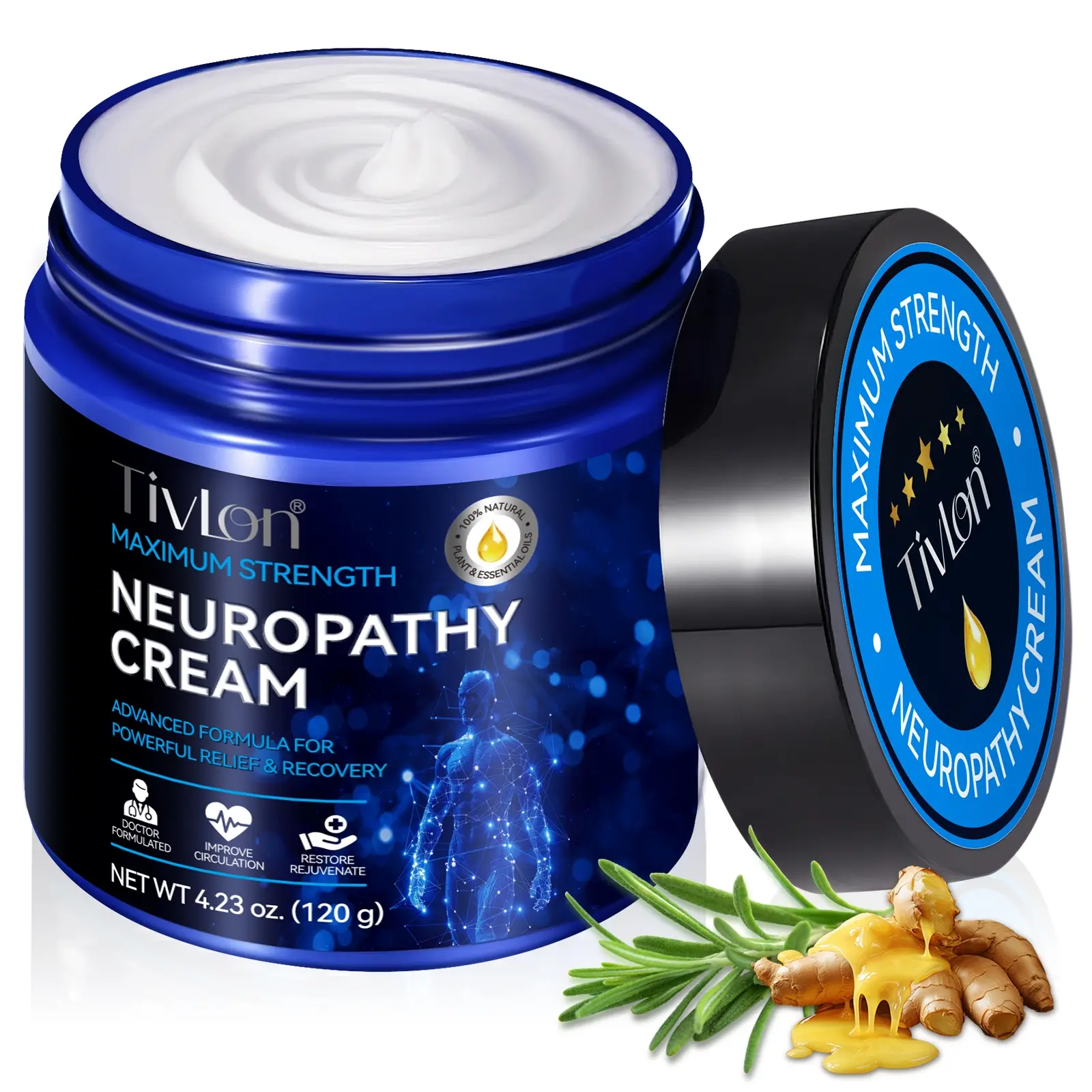 120g Tivlon Neurocalm Cream, Plant Formula, Botanical, Deep, Gentle Moisturizing Body Lotion, Hydrating Moisturizer, Hydrating Body Creams, Body Care, Quick Absorption & Non-Greasy, Suitable for All Skin Types