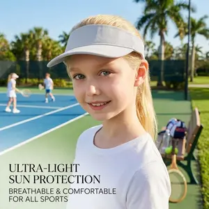 Kids Adjustable Visor Sun Hat for Boys and Girls - Athletic Golf Tennis Outdoor Sport Hat Youth Cotton Breathable Lightweight Perfect for Summer Beach Vacation Daily Wear Comfortable Design