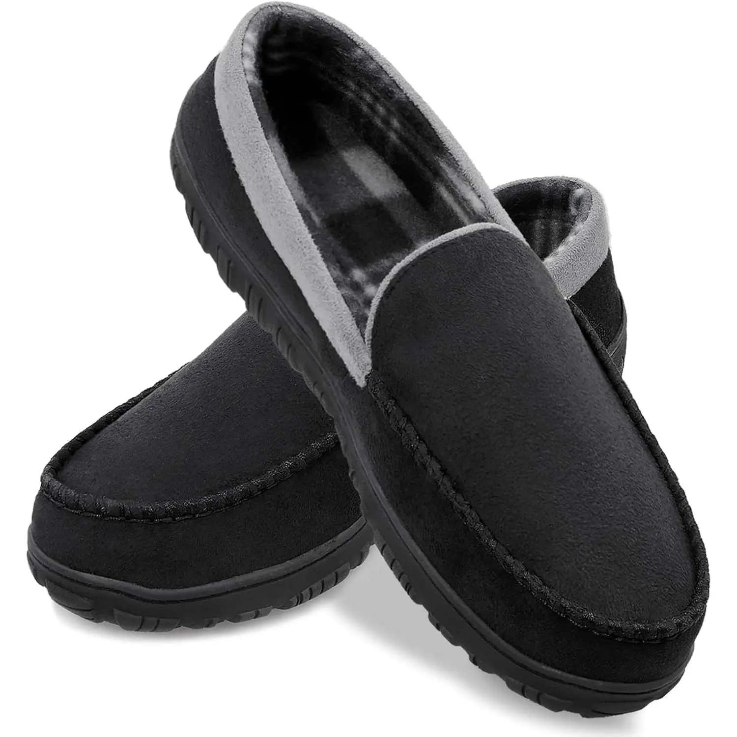 Mens Slippers Microsuede Moccasin Memory Foam House Shoes