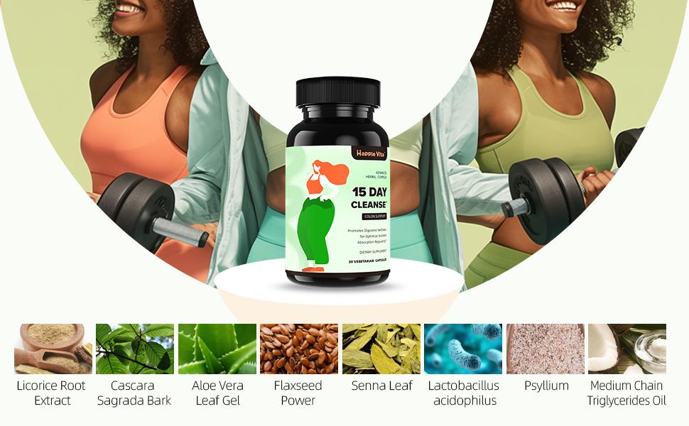 HappieVita 15 Day Cleanse - Gut and Colon Support - 30 capsules