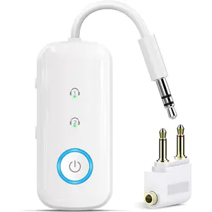 Pro  5.4 Transmitter Receiver,Airplane Audio Adapter, Transmitter for TV/Travel Flight,Airline,Gym.Compatible with 2 AirPods/Headphones, Receiver for / Stereo